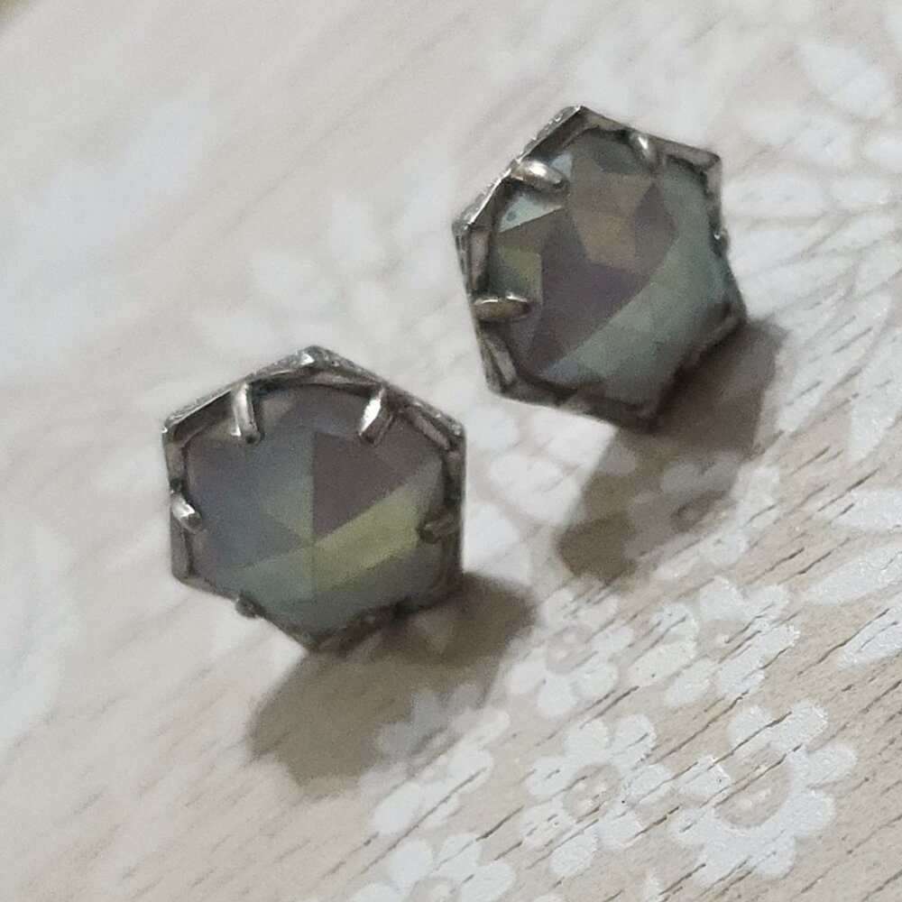 Kendra Scott Iridescent Slate Silver Stud Earrings